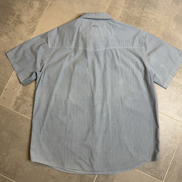 Drake Cinco Ranch Western Acid Wash Snap Shirt Dusty Blue Men’s Large - Picture 8 of 11